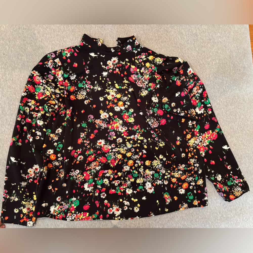 H&M Black Floral Blouse